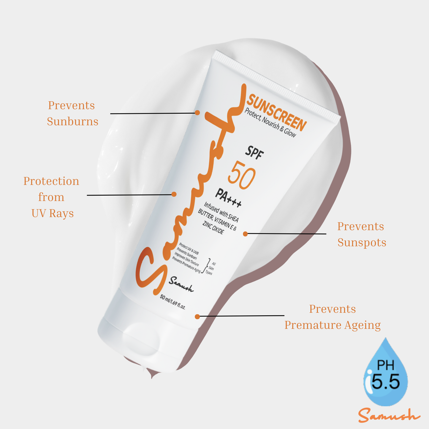 Samush Herbal Sunscreen SPF 50 PA++++