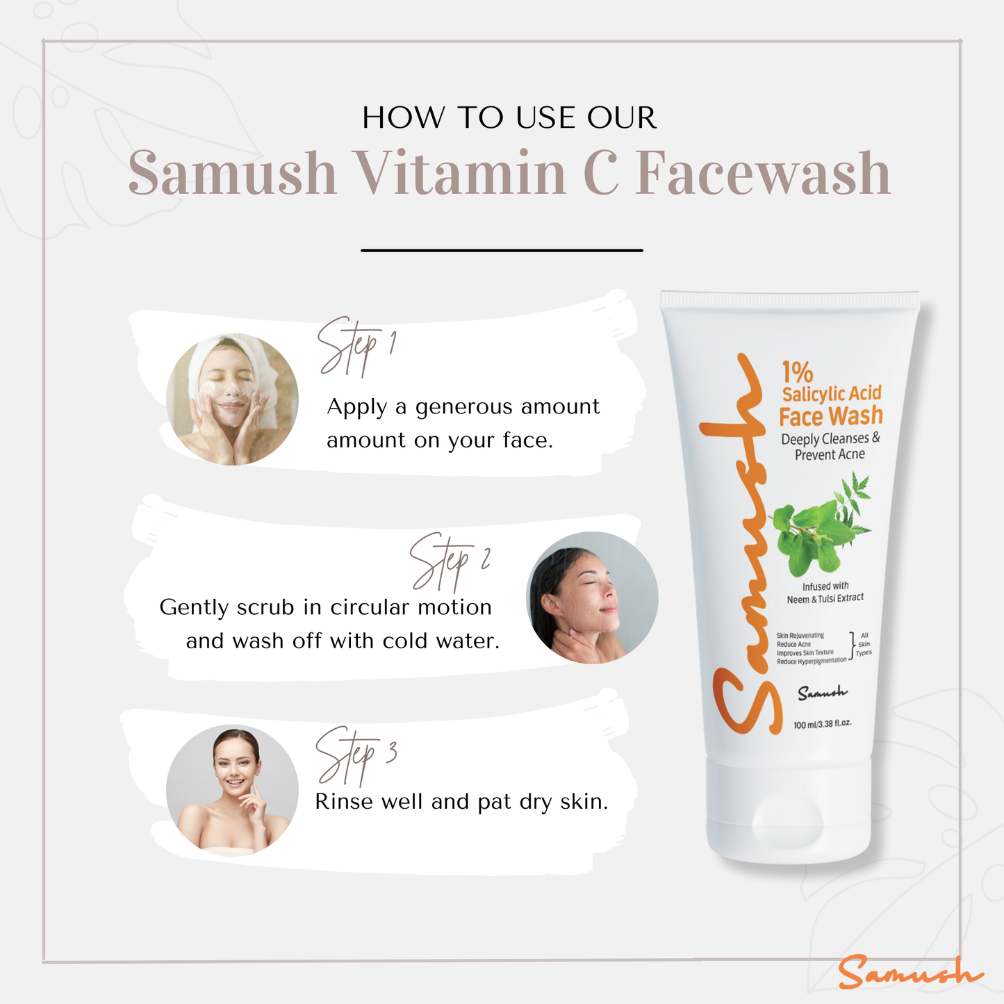 Samush Herbal 1% Salicylic Acid Facewash